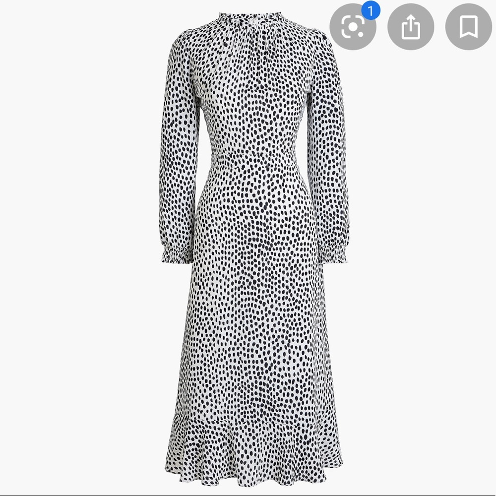 NWT - JCREW RUFFLE-NECK LEOPARD PEASANT DRESS SZ4